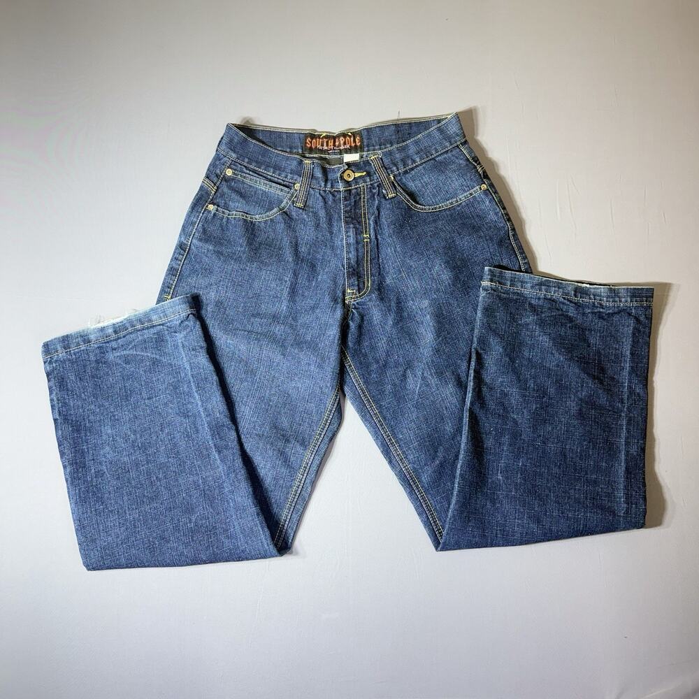 Vintage South Pole Metal Thunder Mens 32 Jeans Baggy Skater Stud Embroidered Y2K